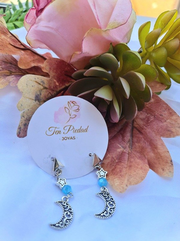 Producto - Aros luna celeste