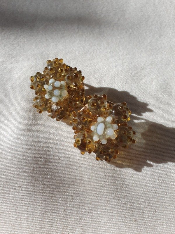 Producto - Aros Clips Clusters Cristal Murano a Pintitas - 3