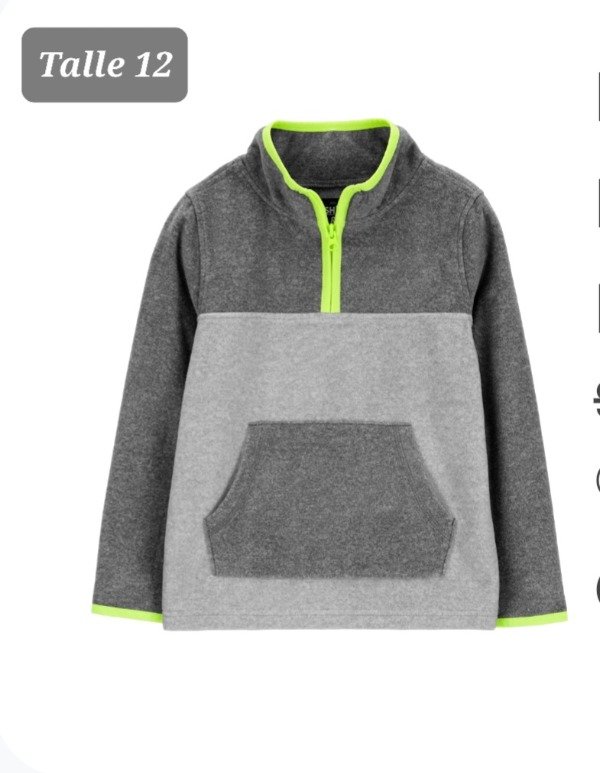 Buzo micropolar carters talle 12 gris