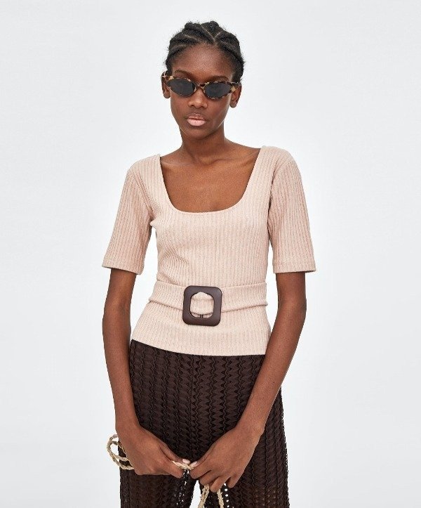 Producto - Remera zara beige L