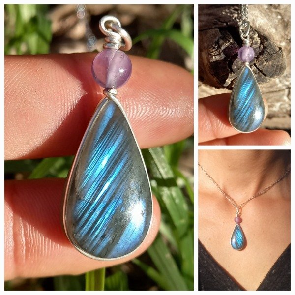 Producto - Labradorita azul y cuarzo amatista