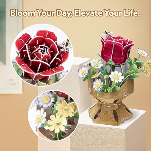 Producto - ROMPECABEZAS FLORES 3D - ROSA (120 PIEZAS) - 5
