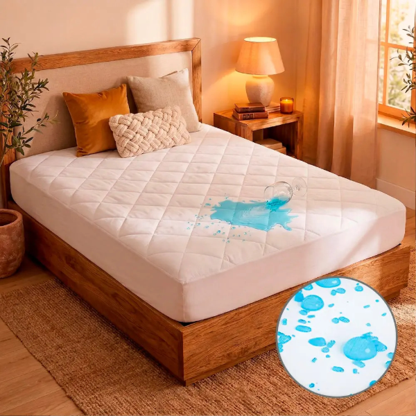 Producto - Cubre colchon King Size -200x200x31cm -microfibra -impermeable -TPU -white - 0