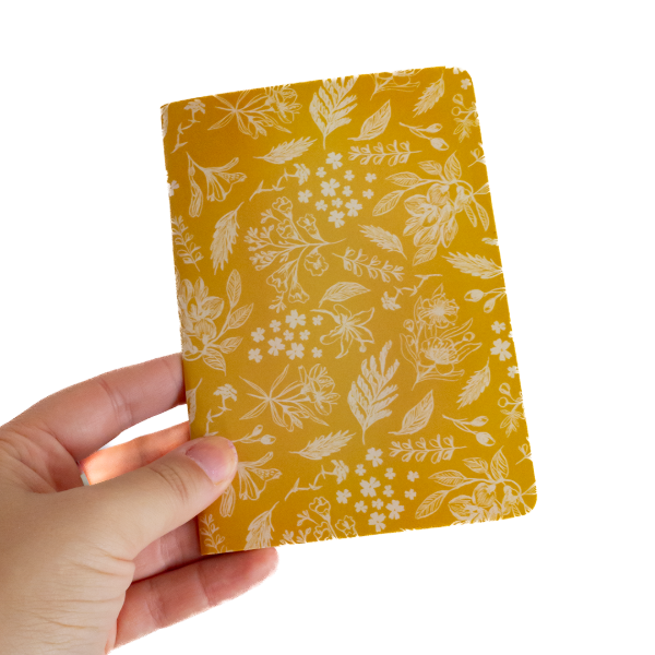 Producto - Libreta A6 - Flora Argentina mostaza