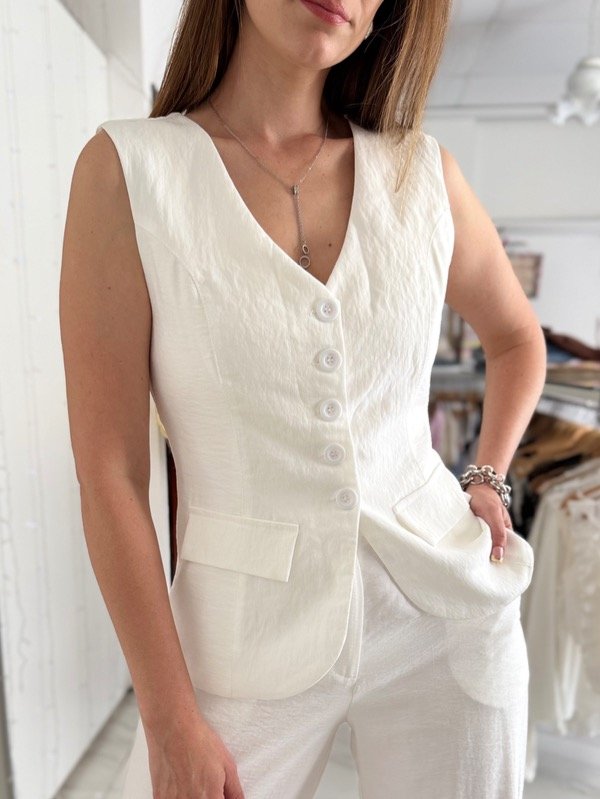 Producto - Chaleco Sastrero Mara Blanco