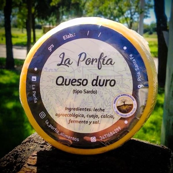 Producto - Queso duro La Porfía (horma 600 gramos aprox.)