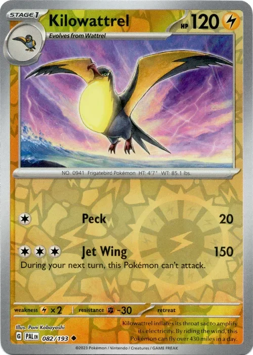 Producto - Kilowattrel - 082/193 - Paldea Evolved - Reverse Holo