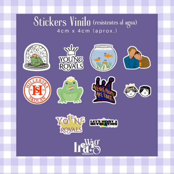 Producto - Pack 10 Stickers Vinilo YOUNG ROYALS