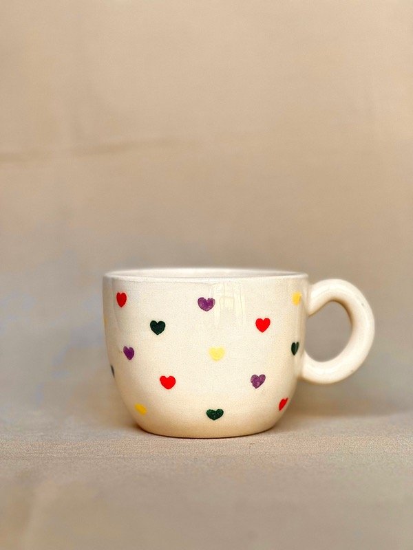 Producto - Tazones artesanales- Corazones multicolor