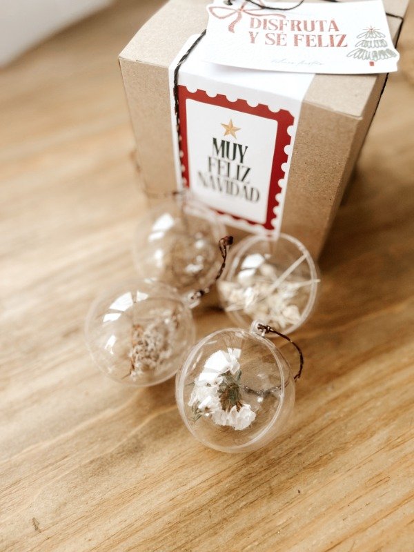 Producto - Pack bolas navidad FLORES SECAS