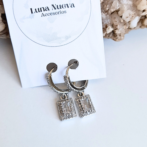 Producto - Aros rectángulo con micropave
