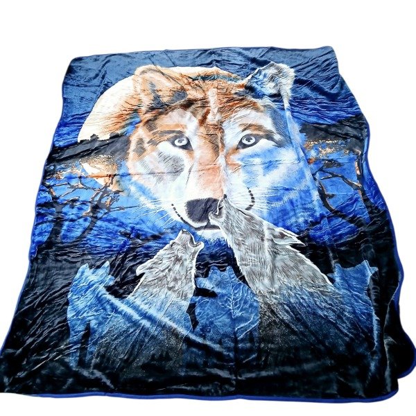 Producto - Frazada 2 plazas estampa Lobos