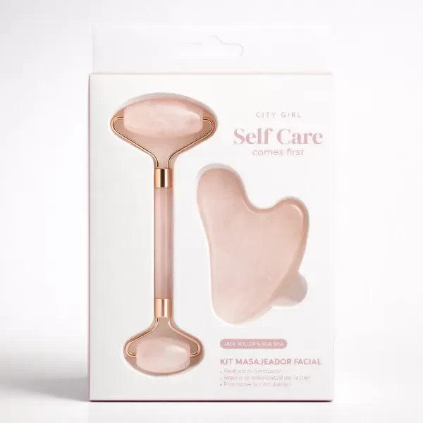 Producto - Roller Masajeador Facial Piedra Guasha Cuarzo Rosa Importado
