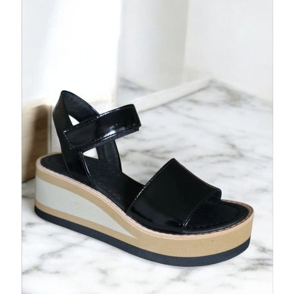 Producto - Sandalia de Cuero Vacuno Negro - Modelo 2075