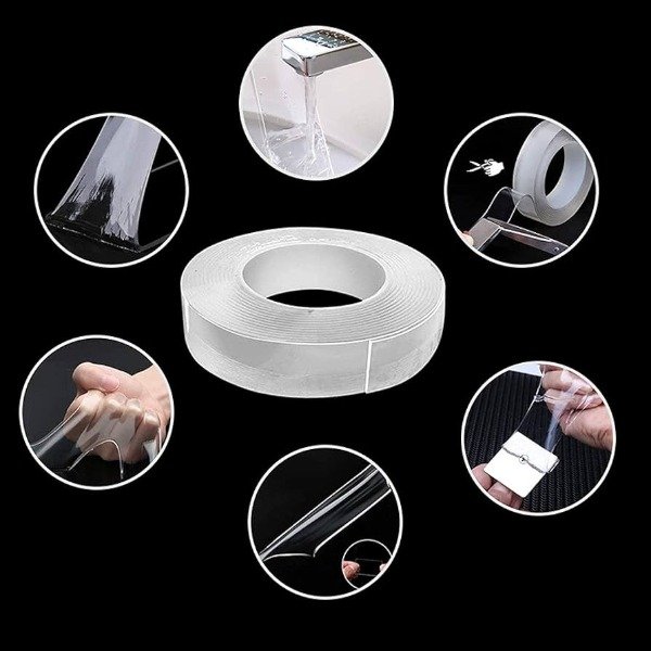 Producto - Cinta Silicona Bifaz 5m X 19mm Alta Adherencia Trasparente