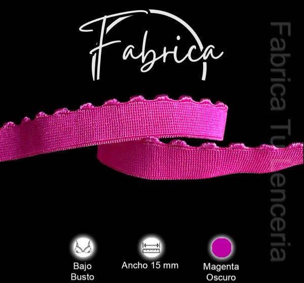 Producto - Bajo Busto Ondas Magenta Oscuro 15mm nylon (1 metro)