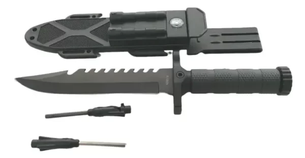 Producto - CUCHILLO TACTICO CON PERDENAL AFILADOR Y BRUJULA
