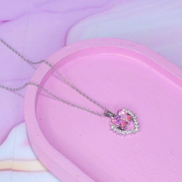 Producto - Collar cosazon stras moño rosa AQ