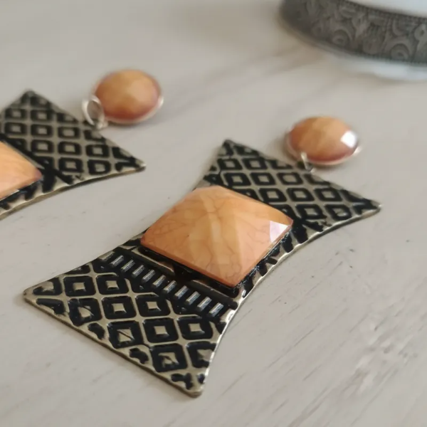 Producto - Aros Piedra Naranja