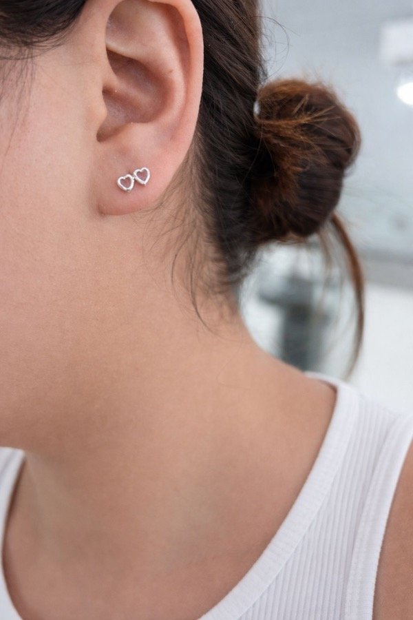 Producto - Abridor doble corazón cristal en el centro plata 925 laminada