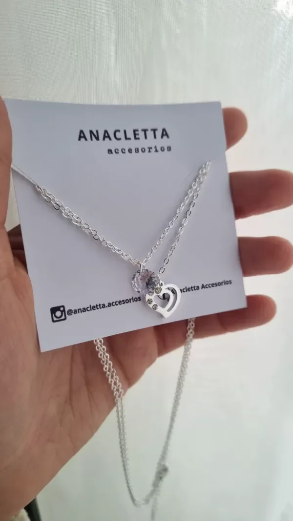 Producto - Gargantilla doble strass con corazoncito AB