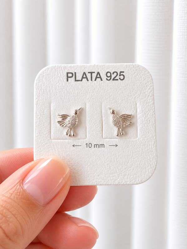 Producto - Aros colibrí micropave plata 925 - 2