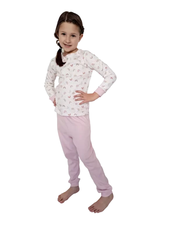 Producto - Set Pijama 3 prendas 2 Remeras + 1 Pantalon algodón Interlok Grueso Arcoíris
