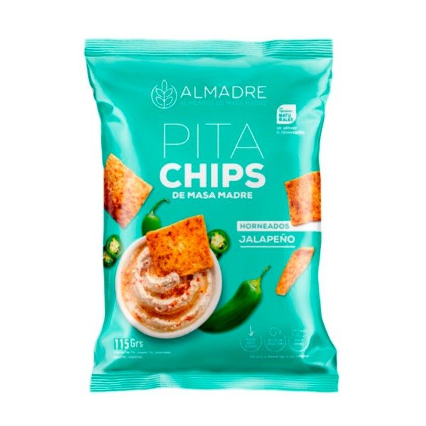 Producto - Pita Chips de Masa Madre Jalapeño x 115g ALMADRE