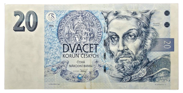 Producto - República Checa 10 Korun (1994) Retrato de Rey  Pick.10 VF+