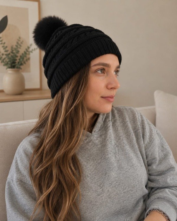 Producto - Gorro con pompom corderito