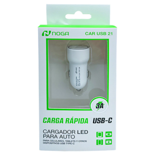 Producto - Cargador para Auto NOGA ENTRADA C RAPIDO 3A