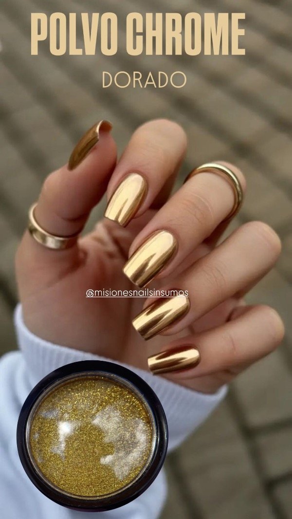 Producto - Polvo chrome dorado