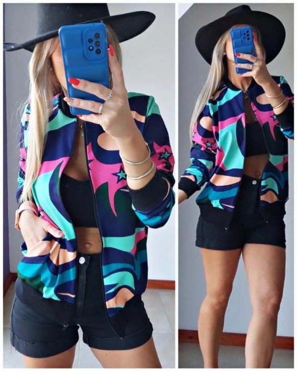 Producto - PREVENTA - Campera Bomber SUEÑO AZUL