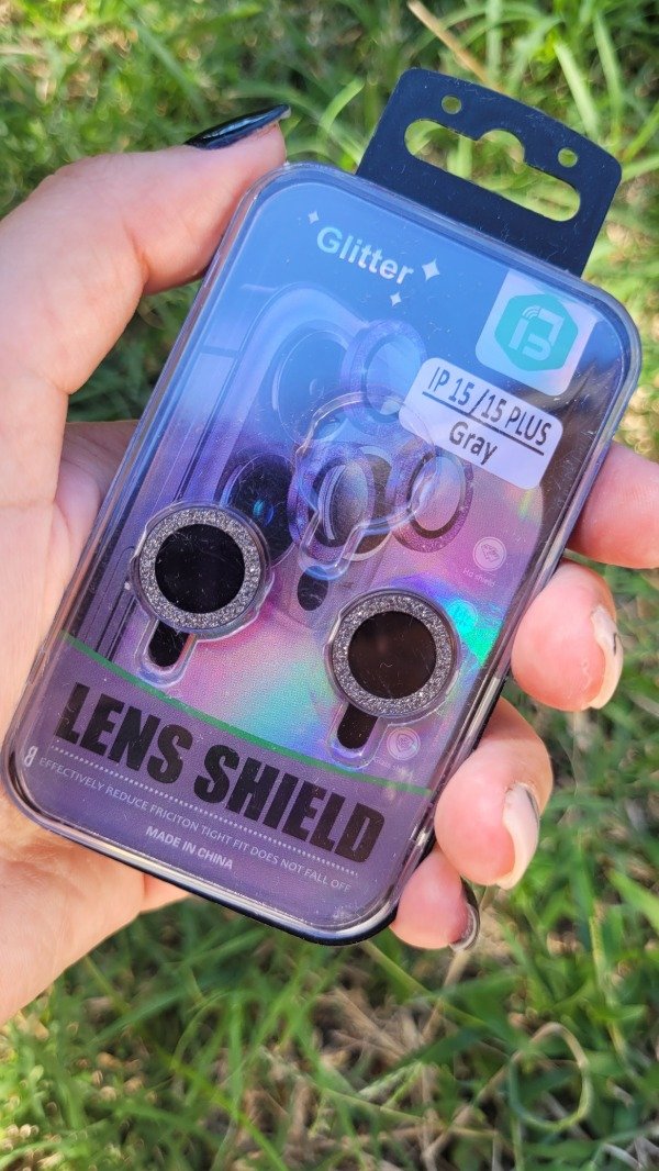 Producto - Iph 15 y iph 15 plus protector de camara brillo gris