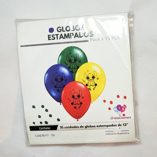 Producto - Globos estampados Stitch x10 unidades 12"