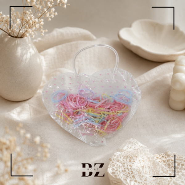 Producto - GOMITAS TER.TRENZA CARTERITA CORAZON COLOR SURTIDO - 2143-3 - 1