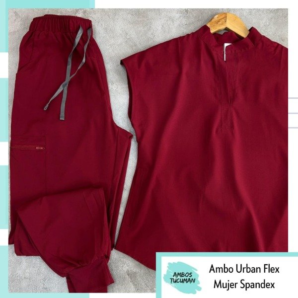 Producto - Ambo Urban Flex - Bordo Liso (cuello mao)