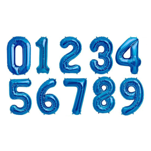 Producto - Globo metalizado número color azul de 32" en blister (80cm)