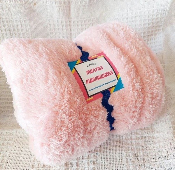 Producto - Manta corderito rosa pastel 1,5mx 1m