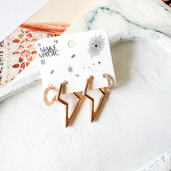 Producto - Set x2 Aros Rayo Strass