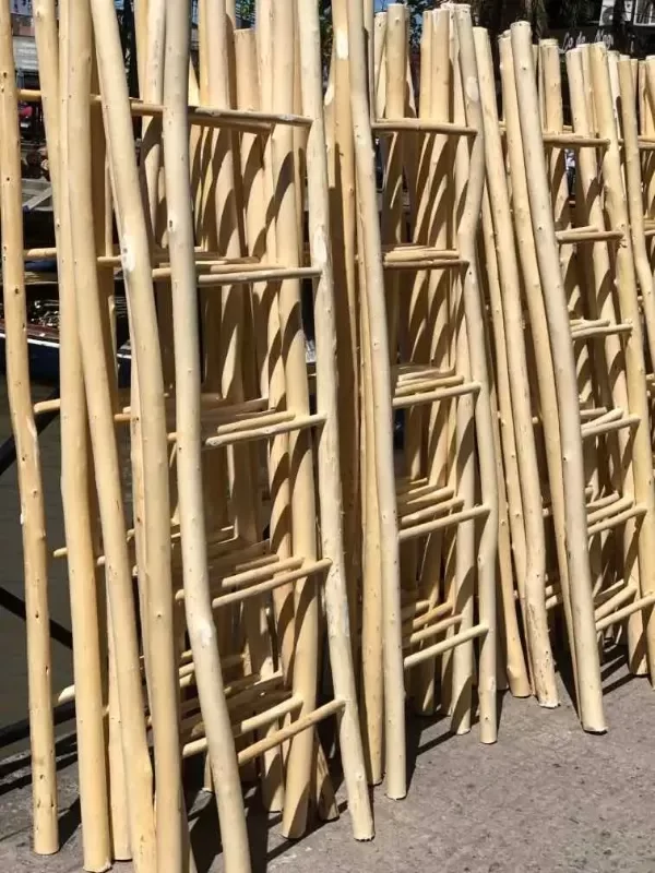 Producto - Perchero Rústico De Álamo Natural 5 Escalones Escalera - Beige