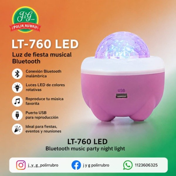 Producto - PARLANTE Y LUZ DE FIESTA BLUETOOTH