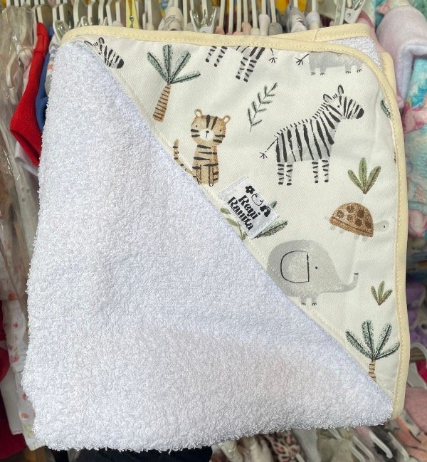 Producto - Toallon reni ranita con capucha safari beige