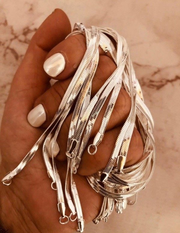 Producto - Cadena Snake Acero Blanco