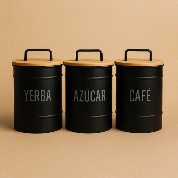 Producto - Set x3 tarro eco YERBA AZUCAR Y CAFE