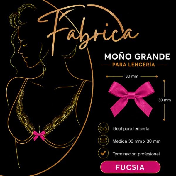 Producto - Moño Grande Fucsia (1 unidad)- Teñido