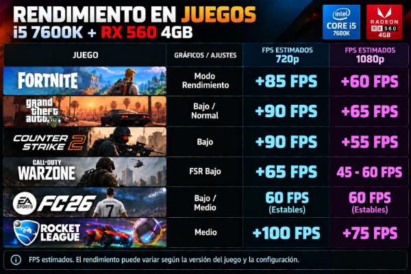 Producto - PC GAMER STARTER Intel Core i5-7600K 16GB RX 560 4GB - 2