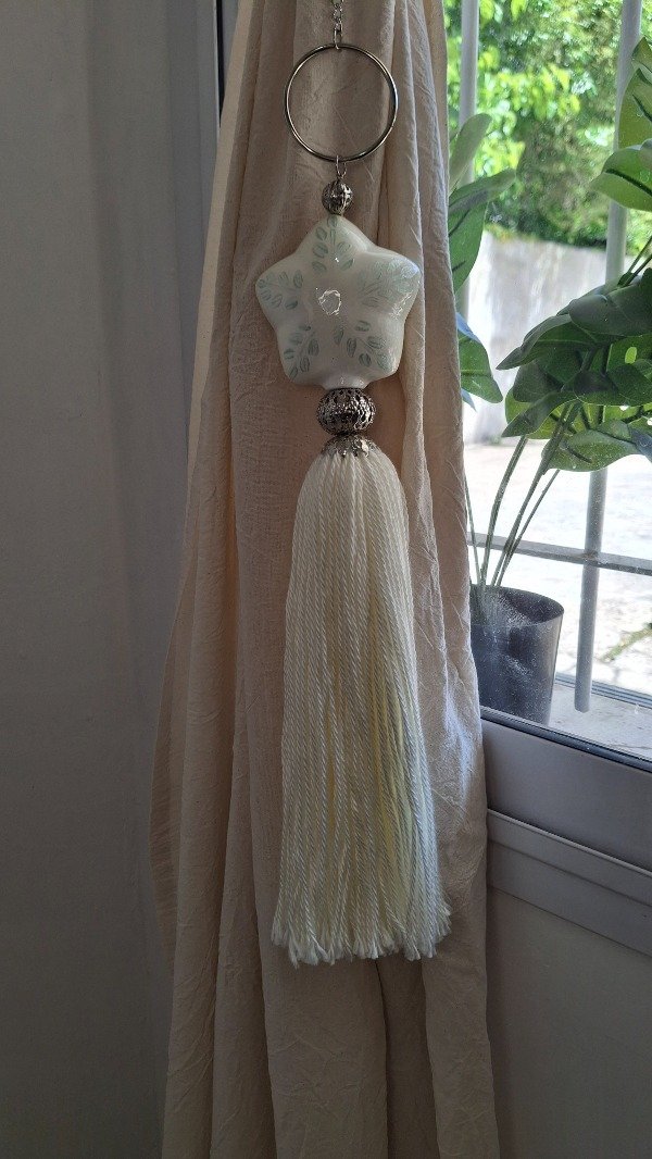 Producto - Borla Ceramica Estrella Plateada