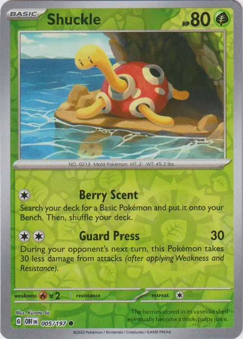Producto - Shuckle - 005/197 - Obsidian Flames - Reverse Holo