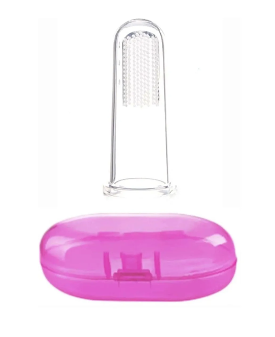 Producto - Cepillo de dientes de silicona con cajita de guardado. Rosa o Celeste.
